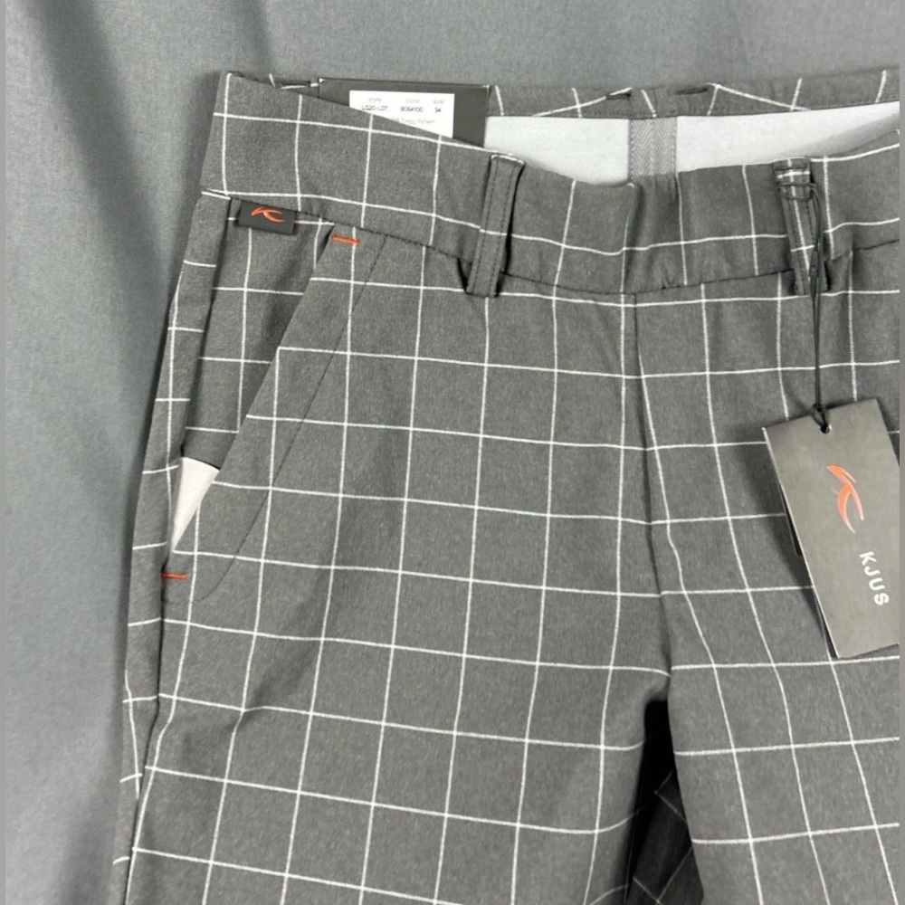 KJUS Womens Golf Pants Ikala Treggings Checks XS Gray Polyamide - Picture 2 of 7